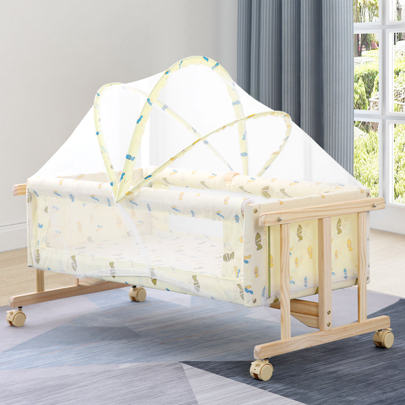 Solid Wood Rectangle Crib Cradle Rocking or Gliding Crib Cradle for Baby Use