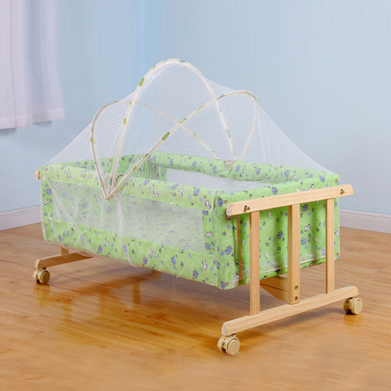 Solid Wood Rectangle Crib Cradle Rocking or Gliding Crib Cradle for Baby Use