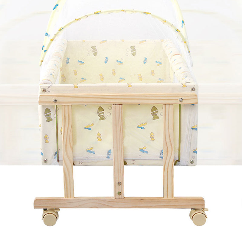 Solid Wood Rectangle Crib Cradle Rocking or Gliding Crib Cradle for Baby Use