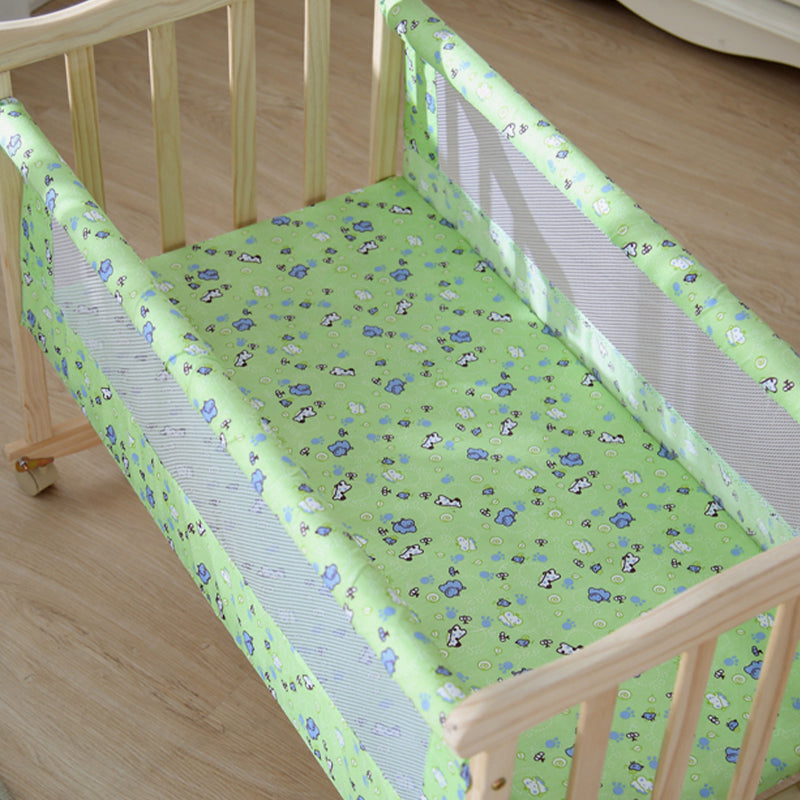 Solid Wood Rectangle Crib Cradle Natural Crib Cradle for Newborn