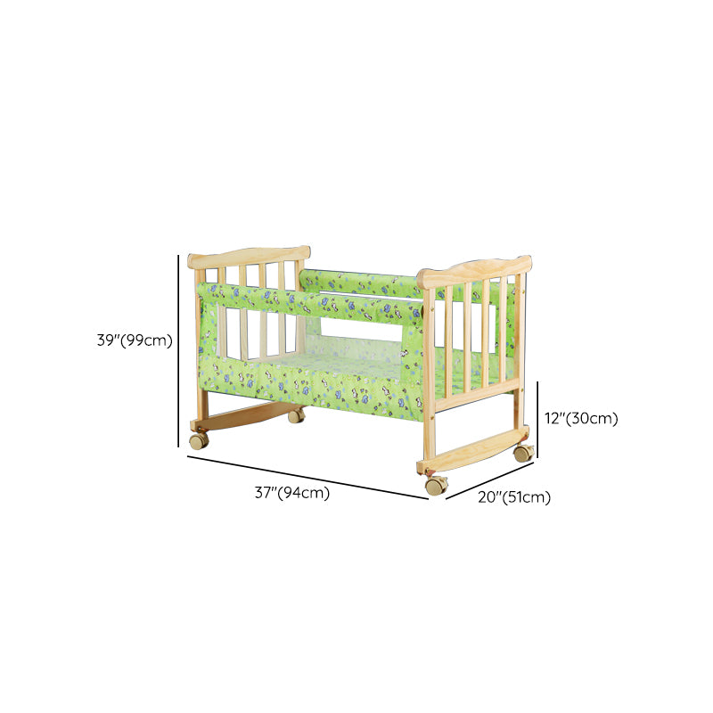 Solid Wood Rectangle Crib Cradle Natural Crib Cradle for Newborn