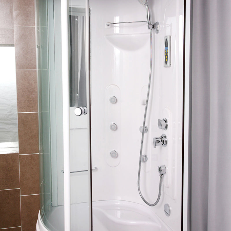 Rounded Tub & Shower Kit Clear Tempered Glass Tub & Shower Kit with Base Kit