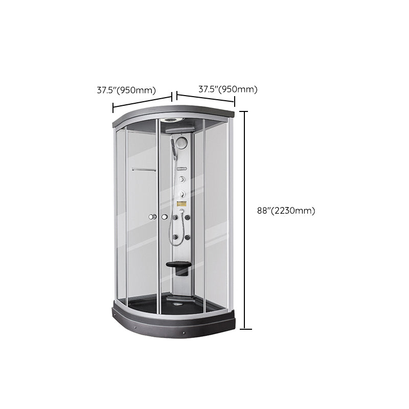Clear Tempered Glass Shower Stall Round Shower Stall with Base Kit