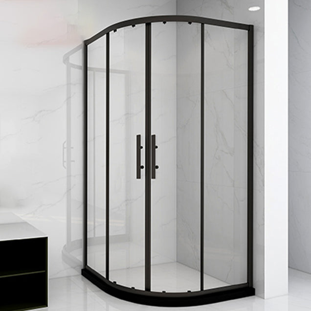 Black 304 Stainless Steel Shower Enclosure Clear Round Shower Stall