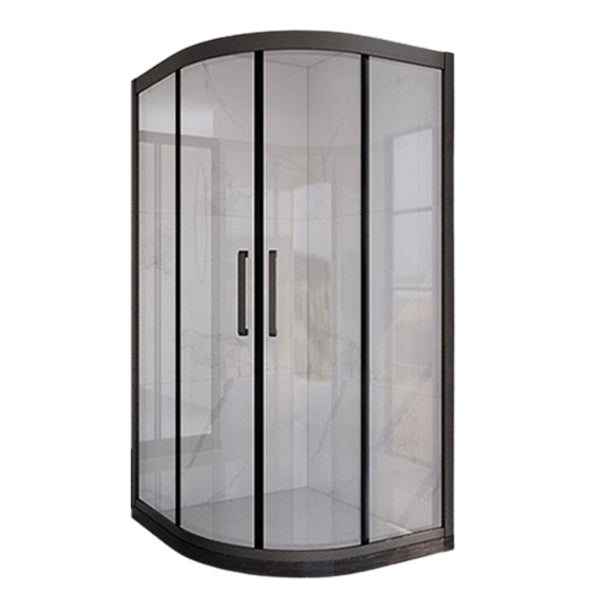 Black 304 Stainless Steel Shower Enclosure Clear Round Shower Stall