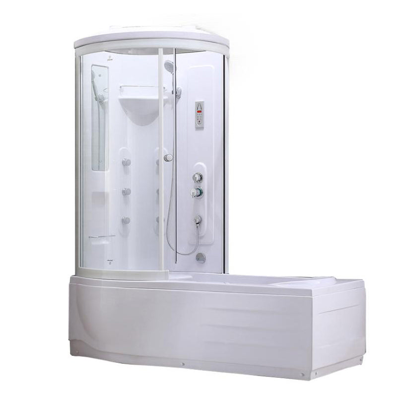 Corner Tub & Shower Kit Easy Clean Glass Tub & Shower Kit with Light