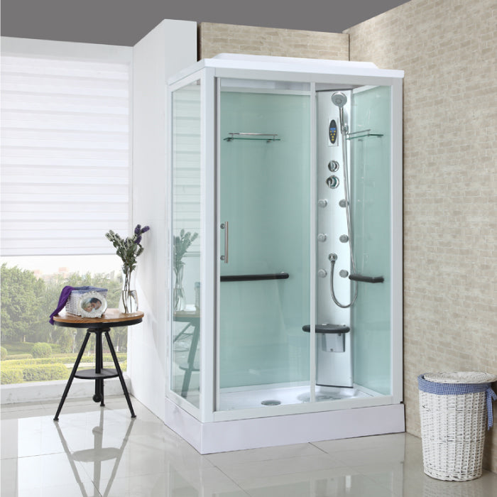 Round Tempered Glass Shower Stall Easy Clean Glass Shower Stall