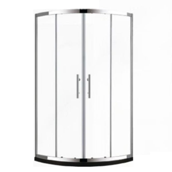 Stainless Steel Frame Tempered Shower Enclosure Round Double Sliding Shower Stall