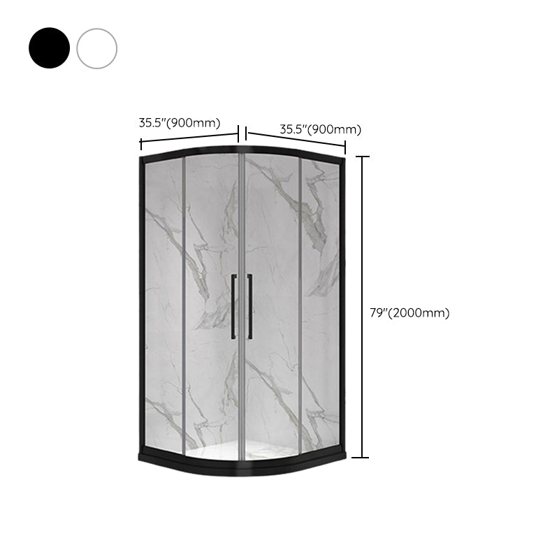 Framed Double Sliding Shower Enclosure Tempered Glass Shower Enclosure