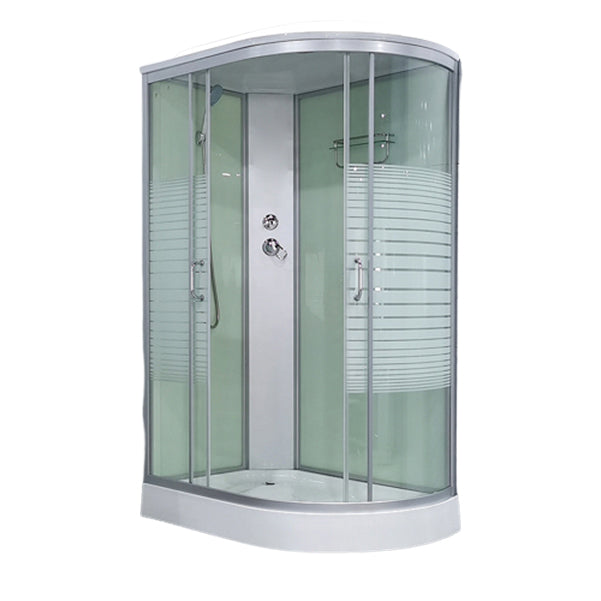 Round Shower Stall Double Sliding Shower Stall with Base Kit