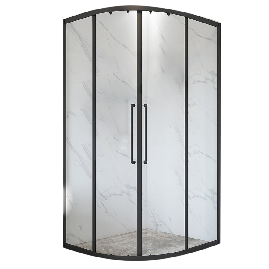 Matt Black Rounded Shower Stall Framed Clear Shower Enclosure