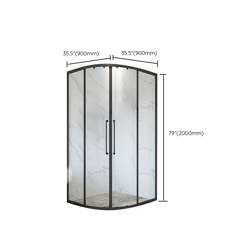 Matt Black Rounded Shower Stall Framed Clear Shower Enclosure