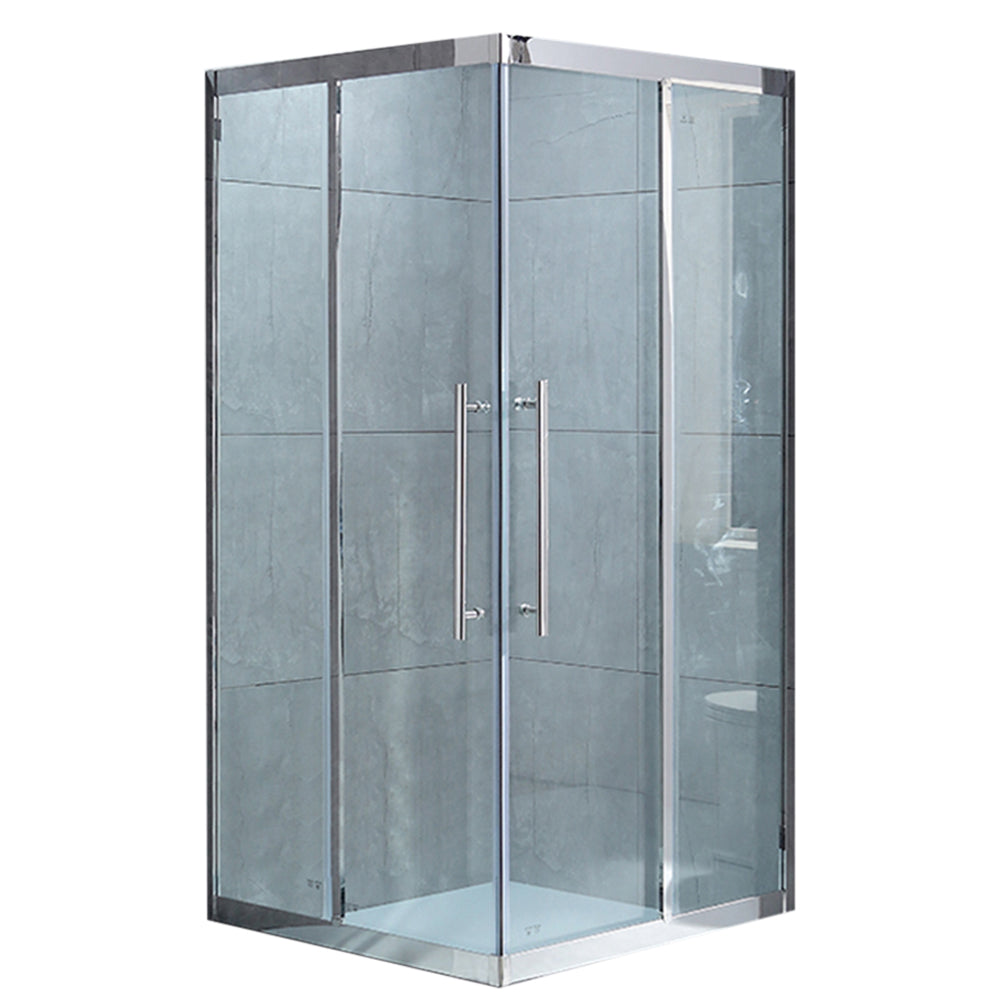 Double Sliding Corner Shower Enclosure Framed Tempered Glass Shower Enclosure