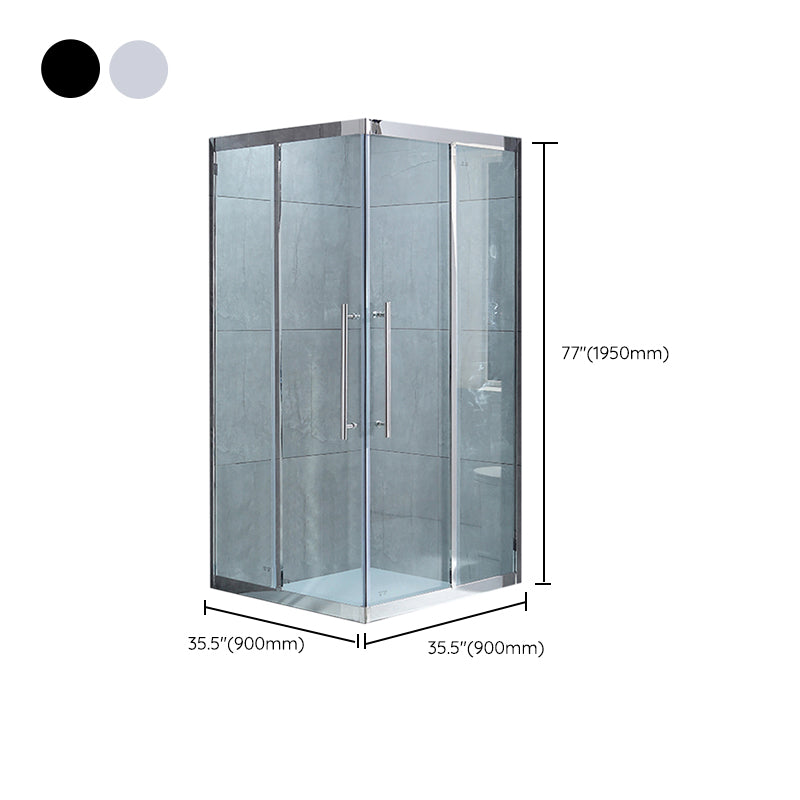 Double Sliding Corner Shower Enclosure Framed Tempered Glass Shower Enclosure