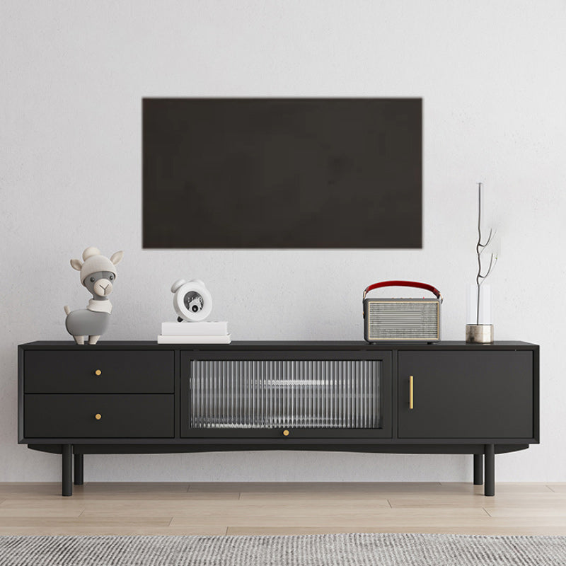 Glam TV Media Stand Solid Wood TV Media Console with Drawers