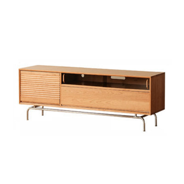 Scandinavian TV Media Stand Solid Wood TV Media Console with Drawer