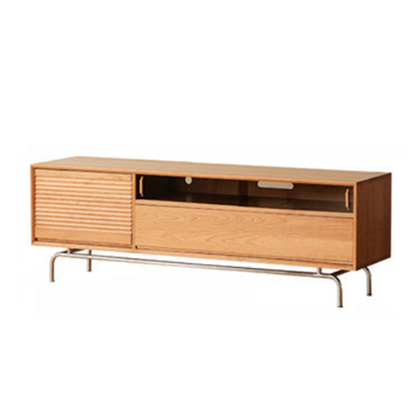 Scandinavian TV Media Stand Solid Wood TV Media Console with Drawer