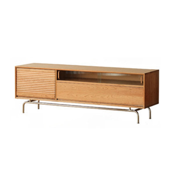 Scandinavian TV Media Stand Solid Wood TV Media Console with Drawer