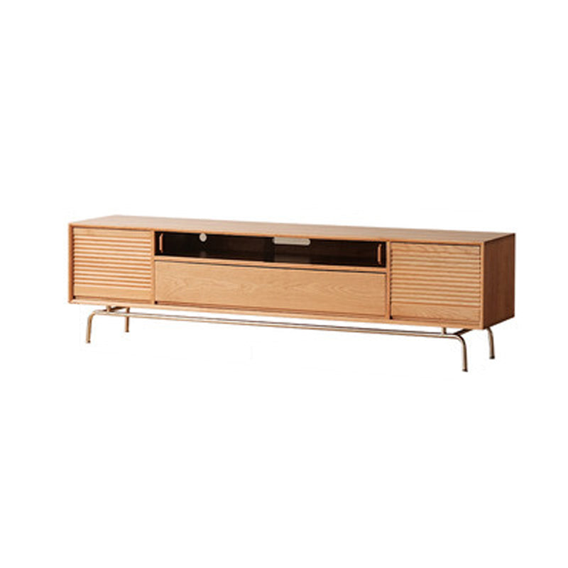 Scandinavian TV Media Stand Solid Wood TV Media Console with Drawer