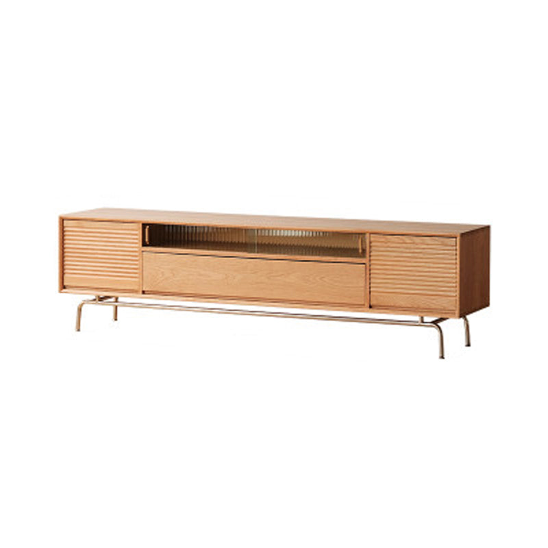 Scandinavian TV Media Stand Solid Wood TV Media Console with Drawer