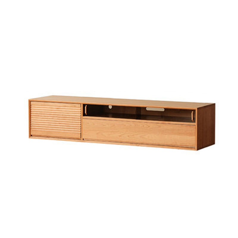 Scandinavian TV Media Stand Solid Wood TV Media Console with Drawer