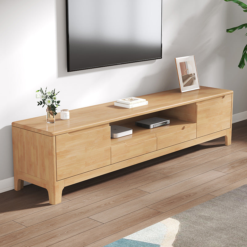 Scandinavian TV Media Stand Solid Wood TV Media Console with Drawers