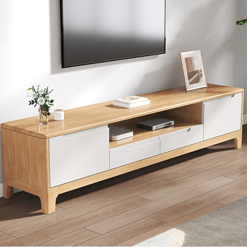 Scandinavian TV Media Stand Solid Wood TV Media Console with Drawers