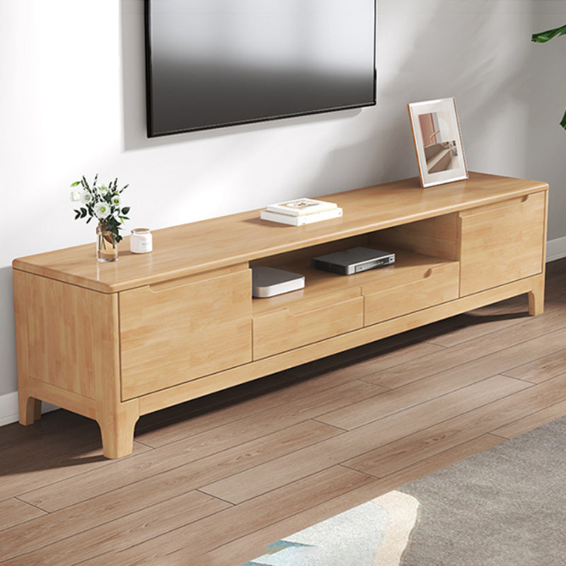 Scandinavian TV Media Stand Solid Wood TV Media Console with Drawers