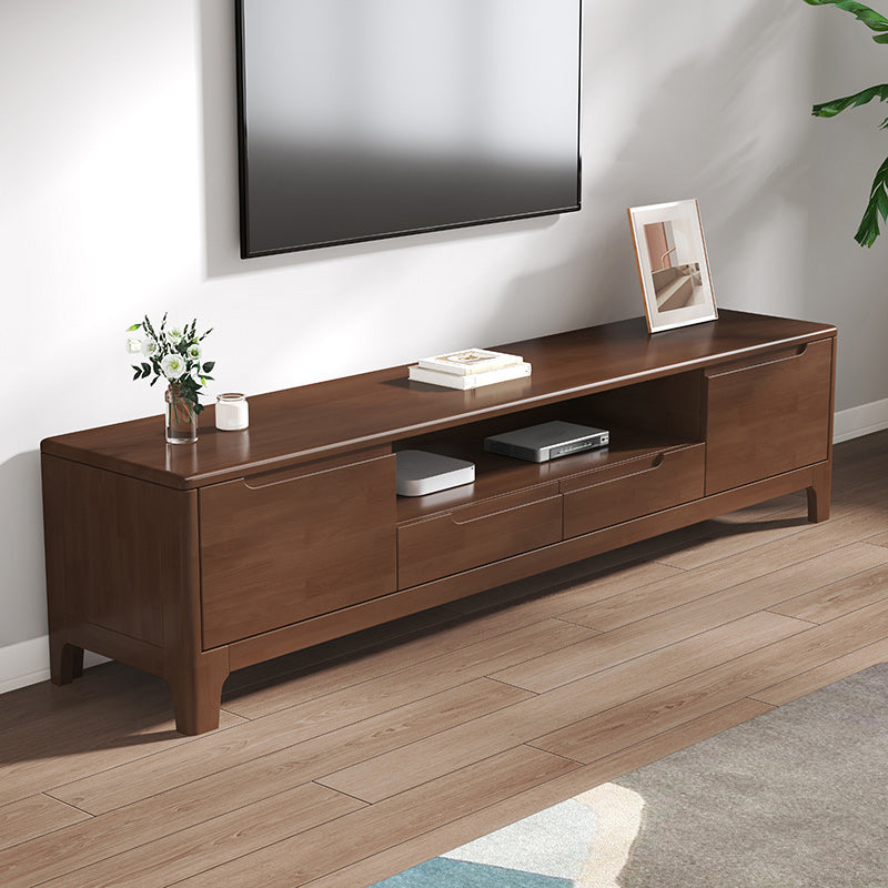 Scandinavian TV Media Stand Solid Wood TV Media Console with Drawers