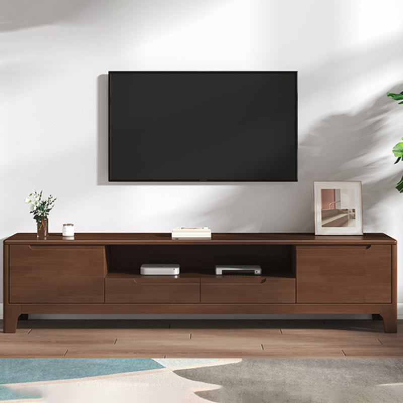 Scandinavian TV Media Stand Solid Wood TV Media Console with Drawers