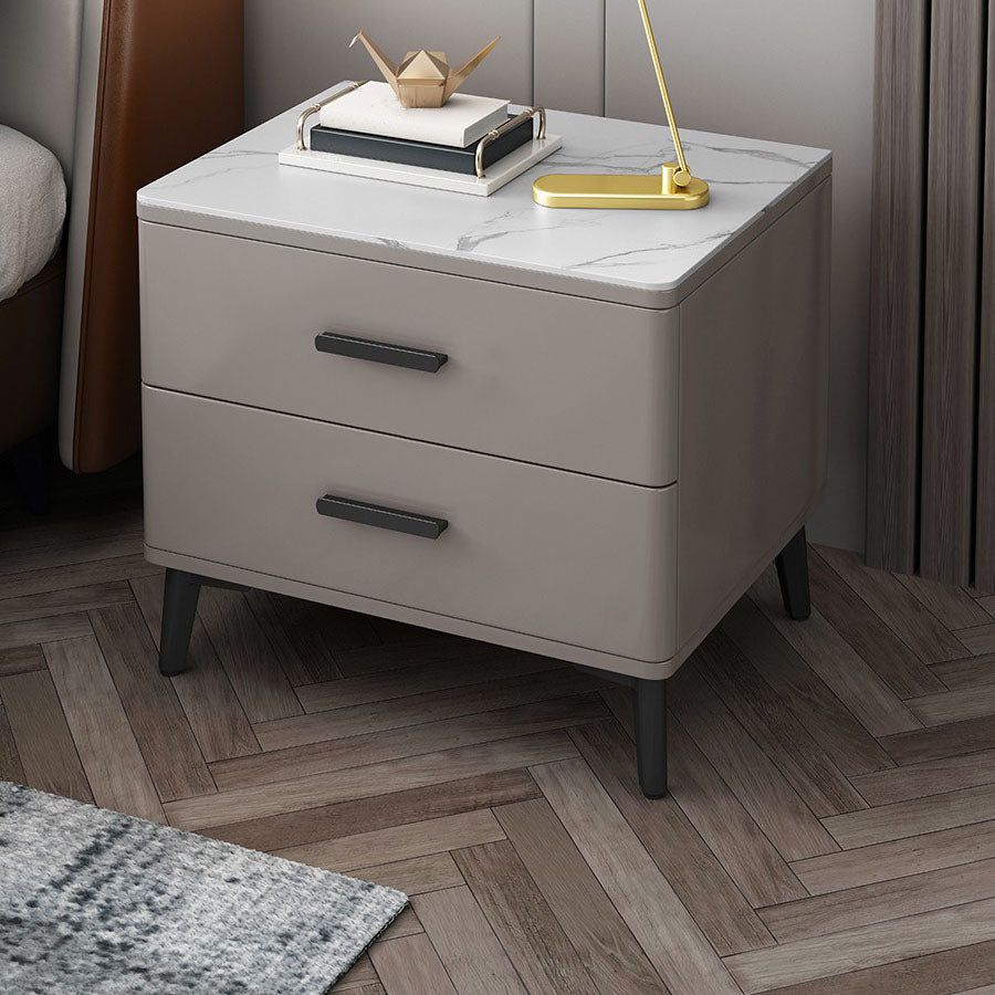 Drawers Included Bedside Cabinet Stone Bed Nightstand for Bedroom