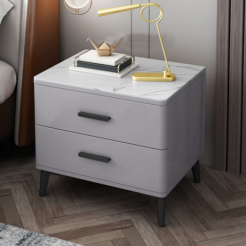 Drawers Included Bedside Cabinet Stone Bed Nightstand for Bedroom