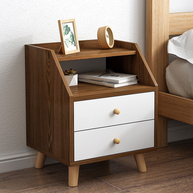 Modern Solid Wood Bed Nightstand Drawers Included Night Table for Bedroom