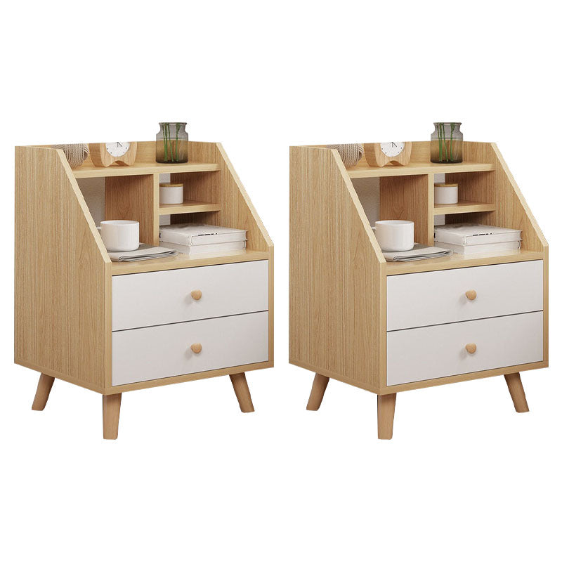 Modern Solid Wood Bed Nightstand Drawers Included Night Table for Bedroom