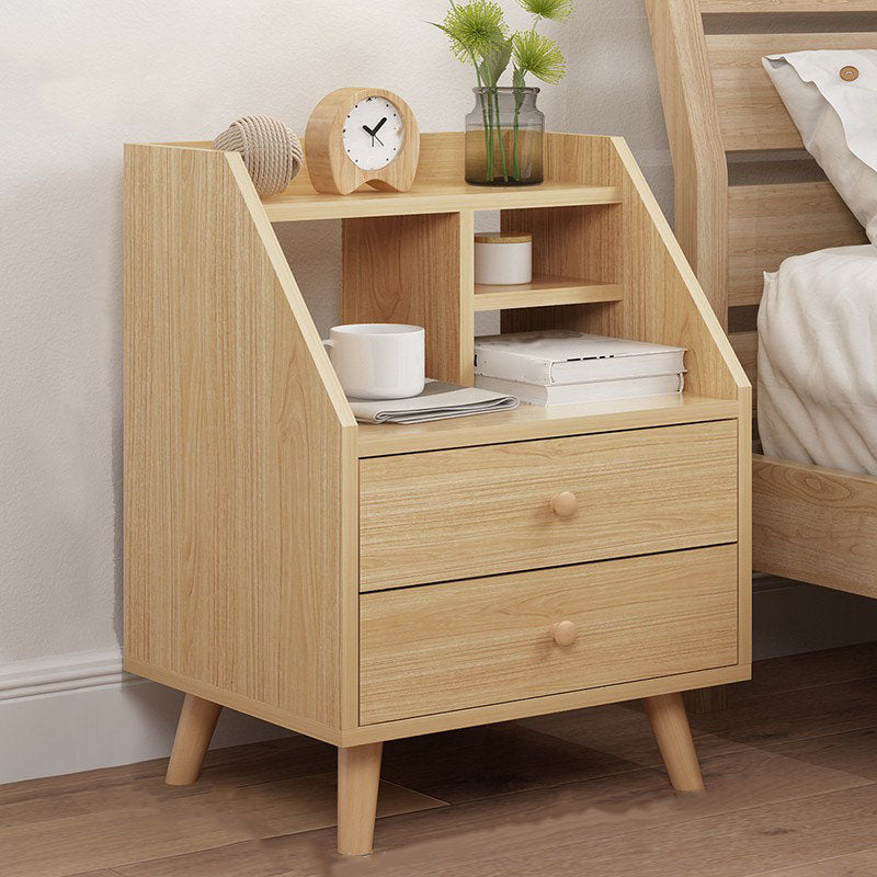 Modern Solid Wood Bed Nightstand Drawers Included Night Table for Bedroom