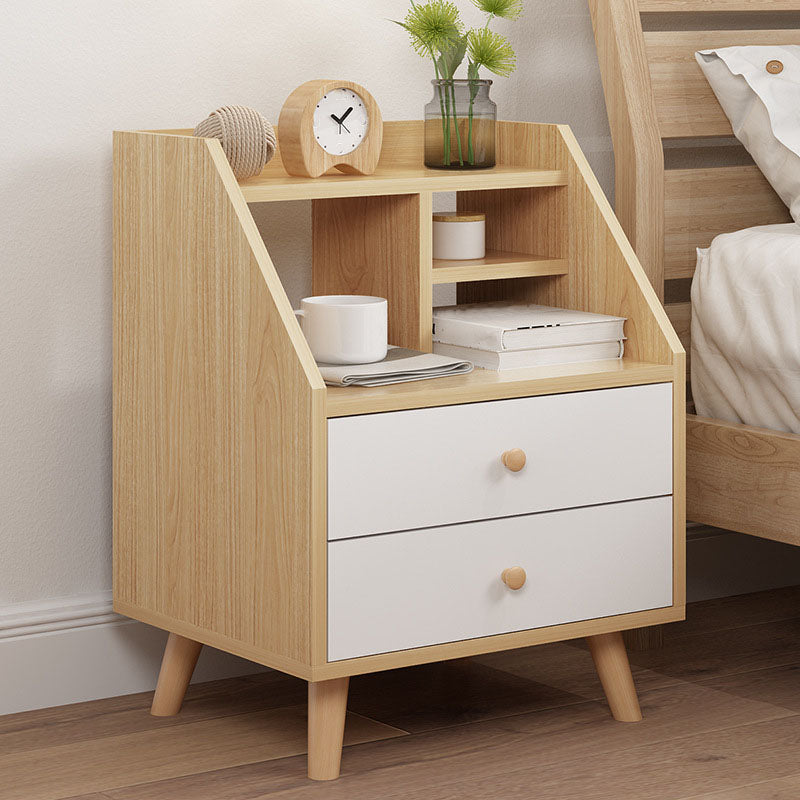 Modern Solid Wood Bed Nightstand Drawers Included Night Table for Bedroom