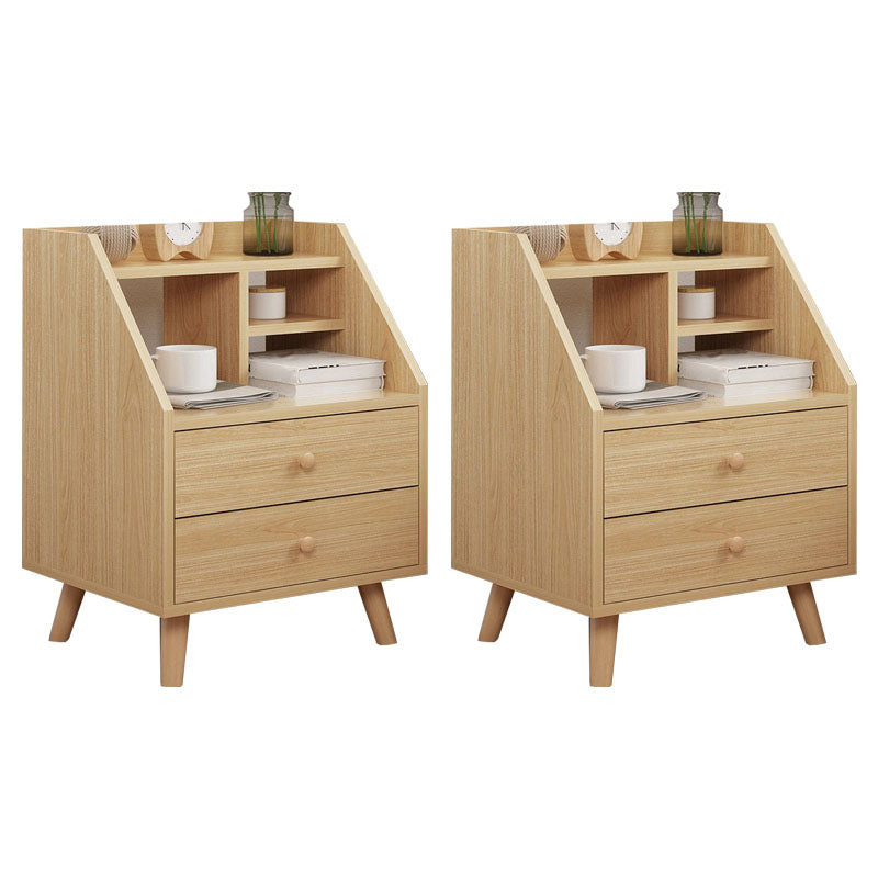 Modern Solid Wood Bed Nightstand Drawers Included Night Table for Bedroom