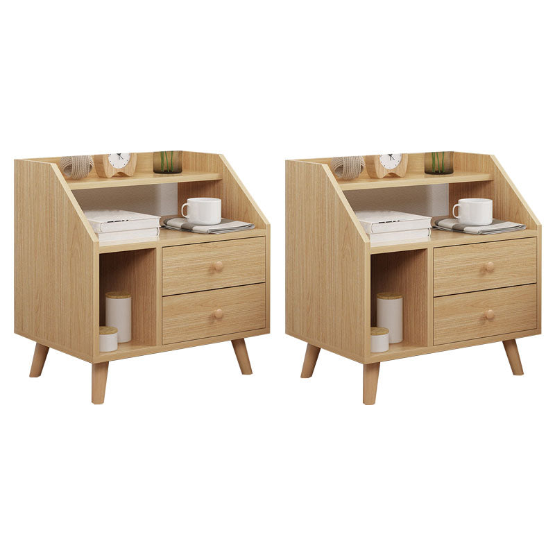 Modern Solid Wood Bed Nightstand Drawers Included Night Table for Bedroom