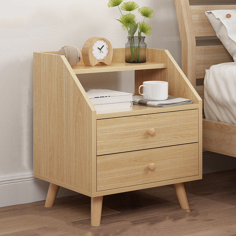 Modern Solid Wood Bed Nightstand Drawers Included Night Table for Bedroom