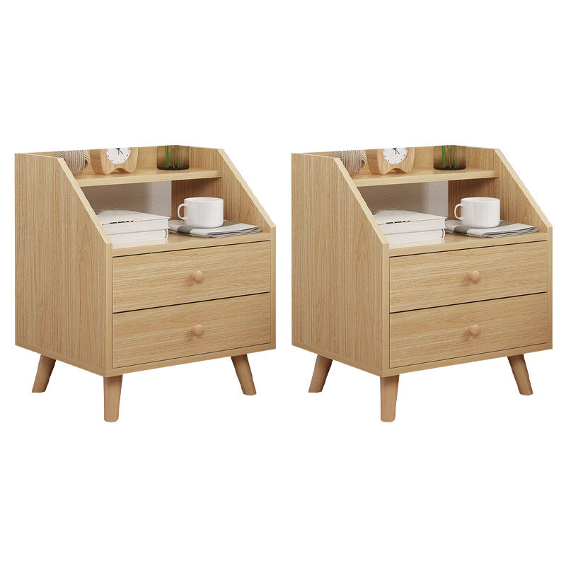 Modern Solid Wood Bed Nightstand Drawers Included Night Table for Bedroom