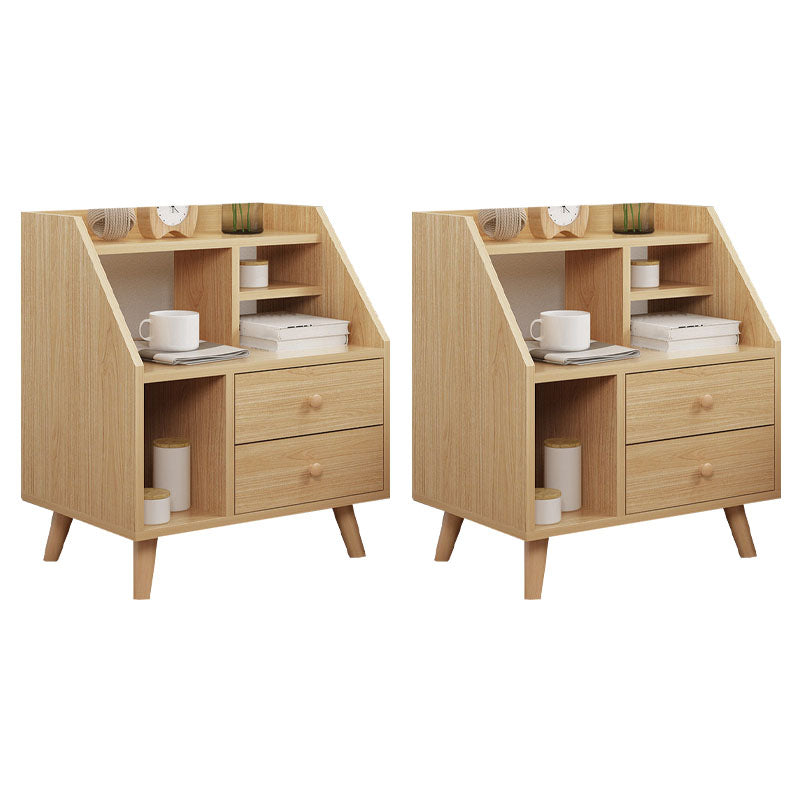 Modern Solid Wood Bed Nightstand Drawers Included Night Table for Bedroom