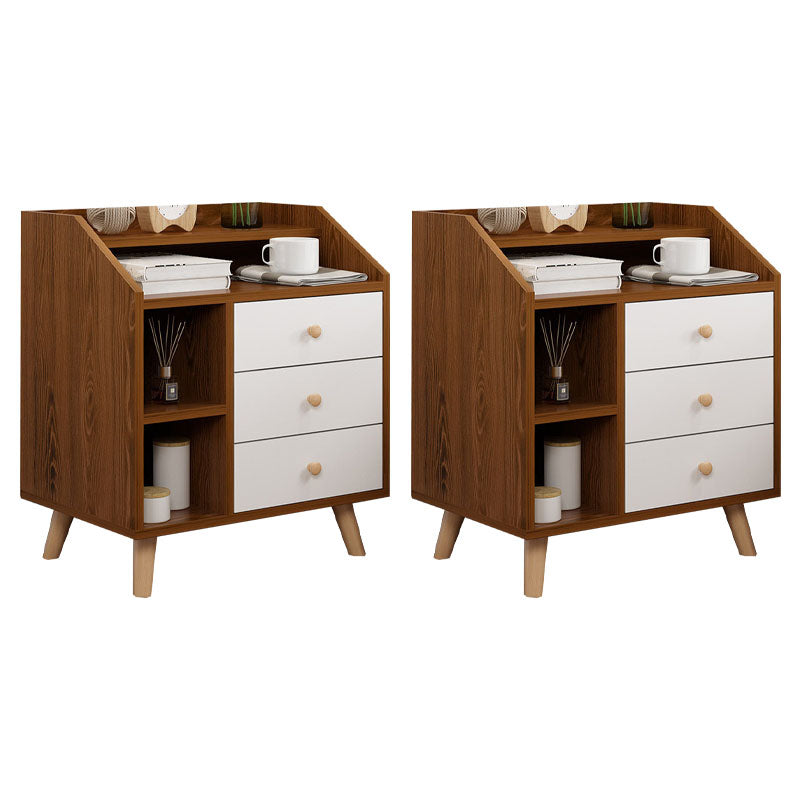 Modern Solid Wood Bed Nightstand Drawers Included Night Table for Bedroom