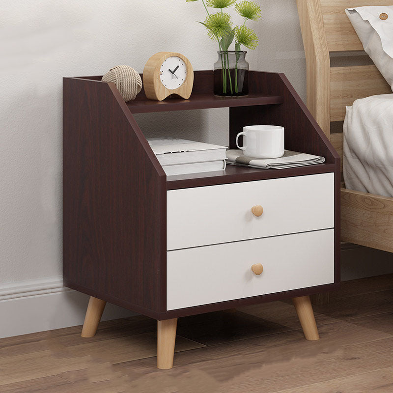 Modern Solid Wood Bed Nightstand Drawers Included Night Table for Bedroom