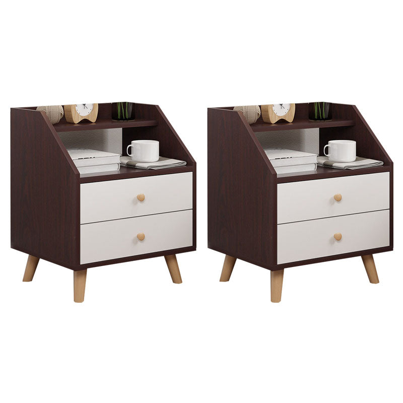 Modern Solid Wood Bed Nightstand Drawers Included Night Table for Bedroom