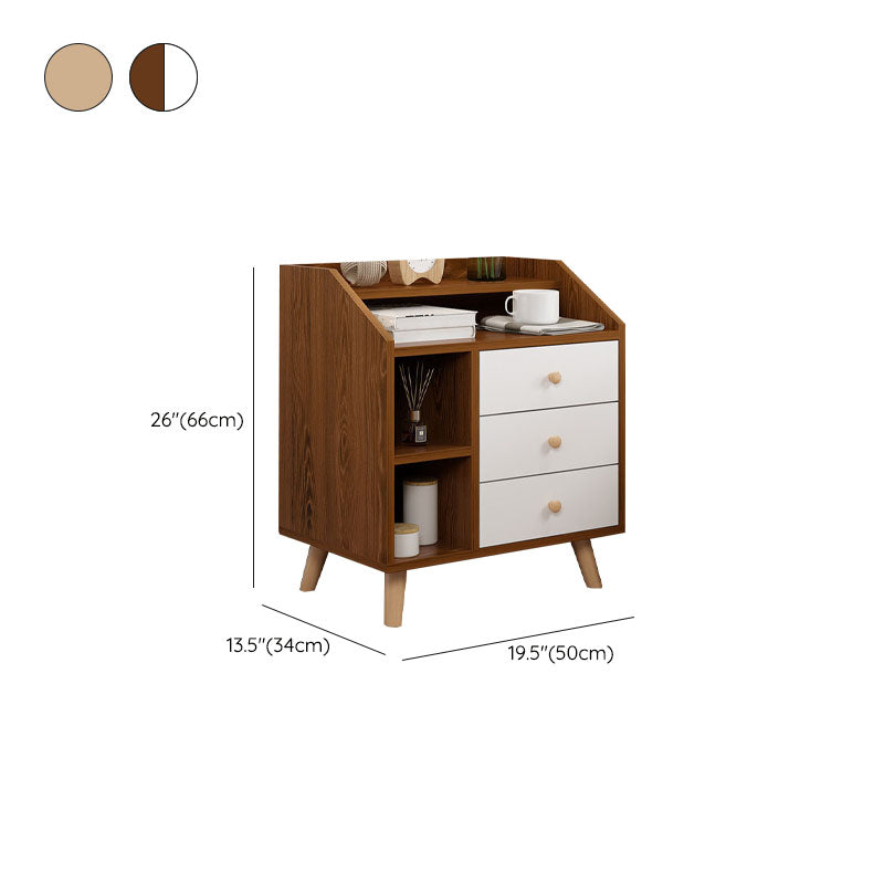 Modern Solid Wood Bed Nightstand Drawers Included Night Table for Bedroom