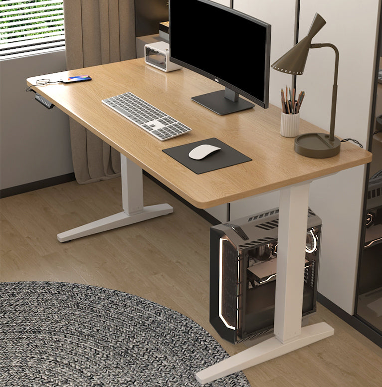 Modern Style Office Desks Rectangular Shape Task Desk with 2-Legs for Home