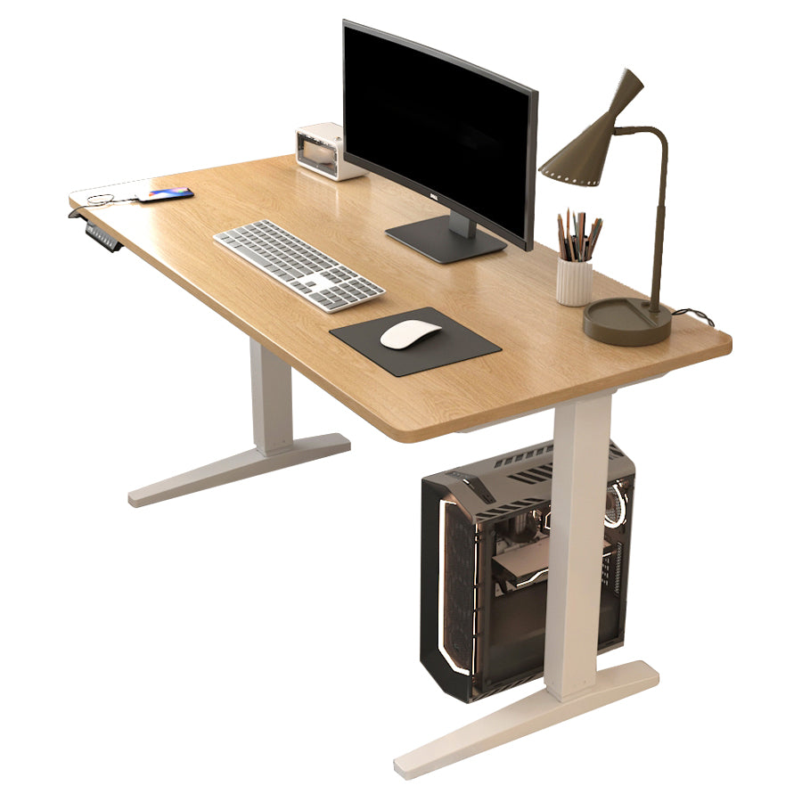 Modern Style Office Desks Rectangular Shape Task Desk with 2-Legs for Home