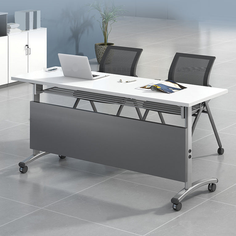 Modern Style Office Desk Rectangular Shape Wooden Conference Table with 2-Legs for Office