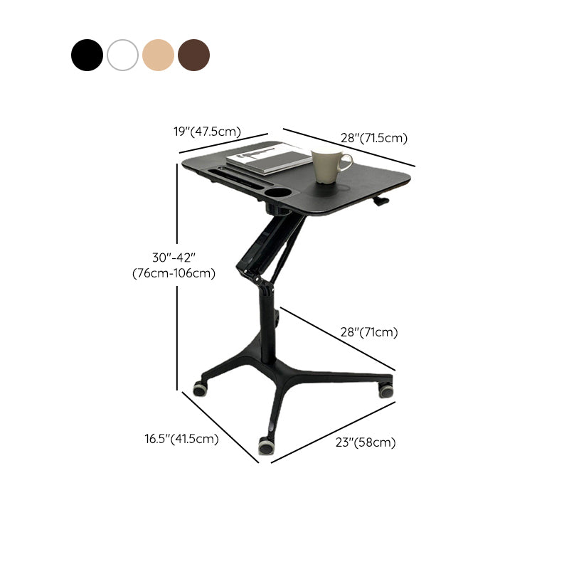 Modern Style Office Desk Rectangular Shape Movable Table with Wheels for Office