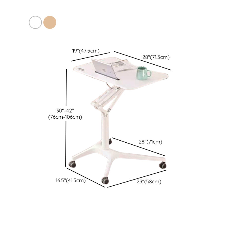 Modern Style Office Desk Rectangular Shape Movable Table with Wheels for Office